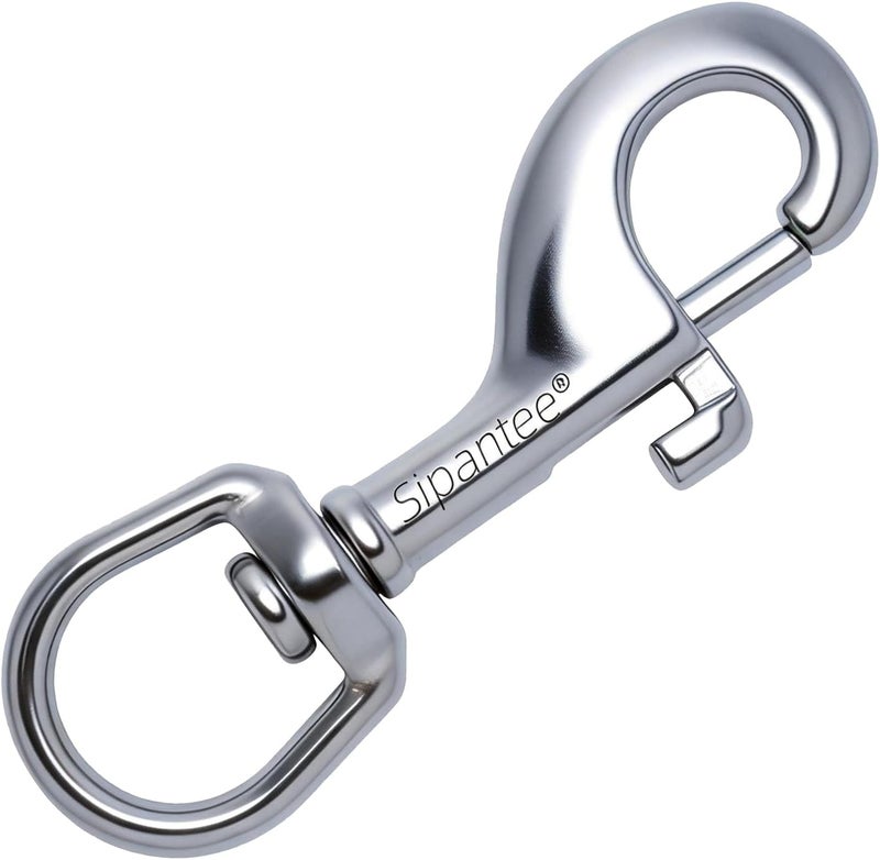 sipantee 2PCS 316 Stainless Steel Single Ended Swivel 2.7 inch Swivel Eye Snap Hook Scuba Bolt Snap Single Ended Bolt Snap for Pet Leash Scuba Diving Clips Heavy Duty Clips Dog Leash Diving Single End Snap - Image 2